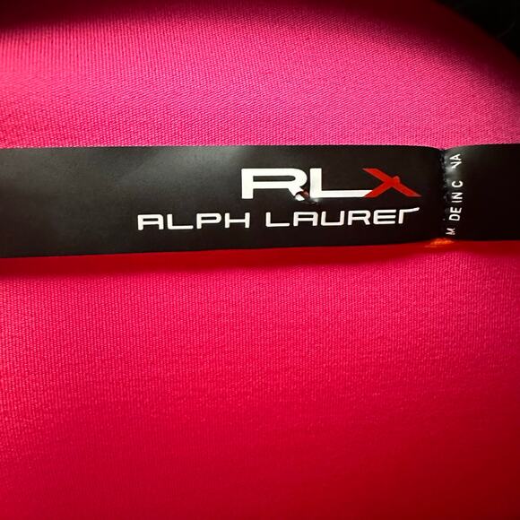 RLX Ralph Lauren Pink Orange Full Zip Jacket Medium Athleisure Thumbholes *READ - Picture 8 of 9